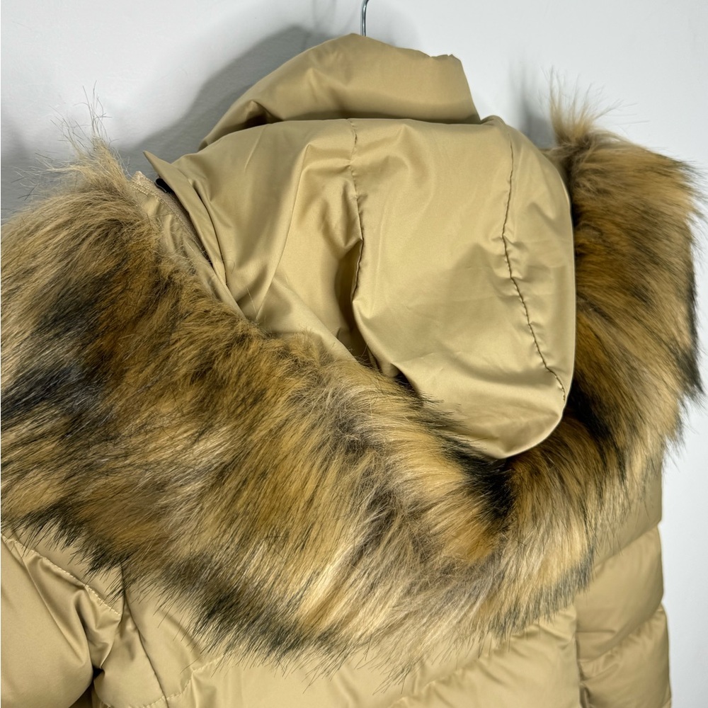 The North Face Gotham Down Jacket Faux Fur Hood Khaki Women’s XS - Picture 6 of 6